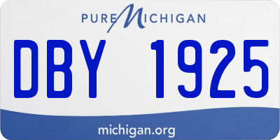 MI license plate DBY1925