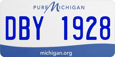 MI license plate DBY1928