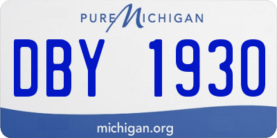 MI license plate DBY1930