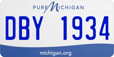 MI license plate DBY1934