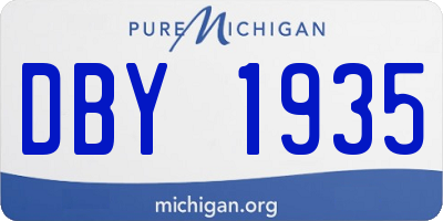 MI license plate DBY1935