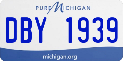 MI license plate DBY1939