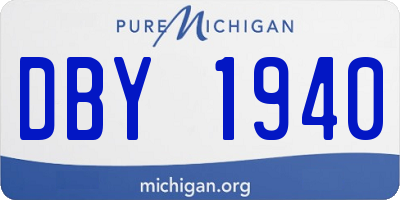MI license plate DBY1940