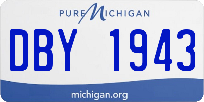 MI license plate DBY1943
