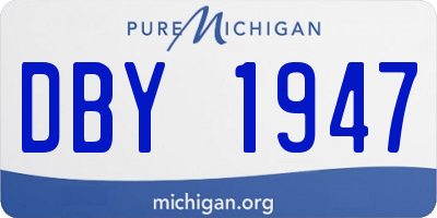 MI license plate DBY1947