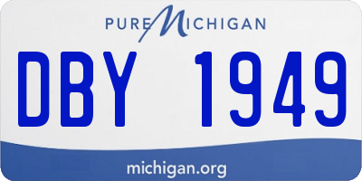 MI license plate DBY1949