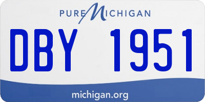 MI license plate DBY1951