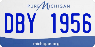 MI license plate DBY1956