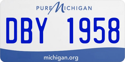 MI license plate DBY1958