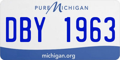 MI license plate DBY1963