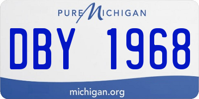 MI license plate DBY1968