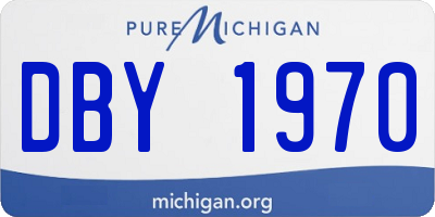 MI license plate DBY1970