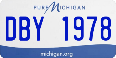 MI license plate DBY1978