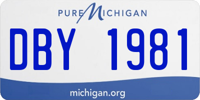 MI license plate DBY1981