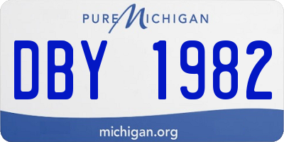 MI license plate DBY1982