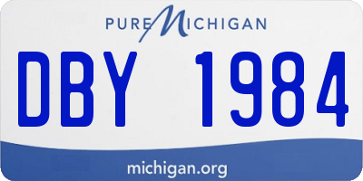 MI license plate DBY1984