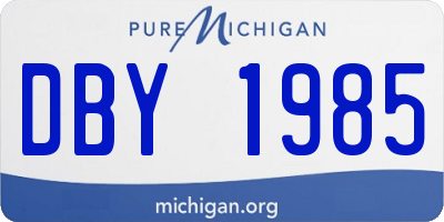 MI license plate DBY1985