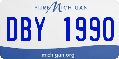 MI license plate DBY1990