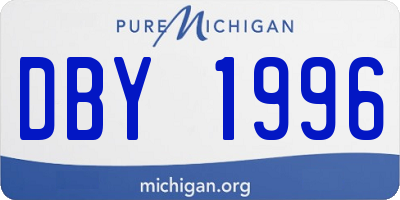 MI license plate DBY1996