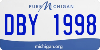 MI license plate DBY1998