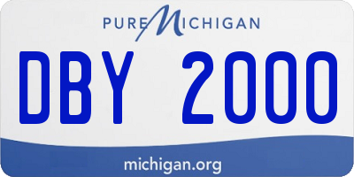 MI license plate DBY2000
