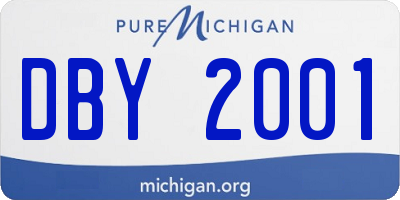 MI license plate DBY2001