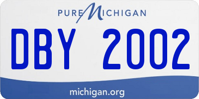 MI license plate DBY2002