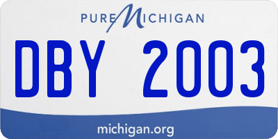MI license plate DBY2003