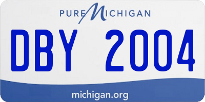 MI license plate DBY2004