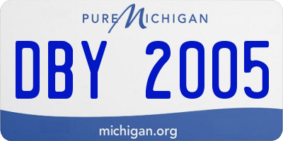 MI license plate DBY2005