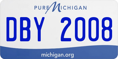 MI license plate DBY2008