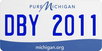 MI license plate DBY2011