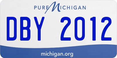 MI license plate DBY2012