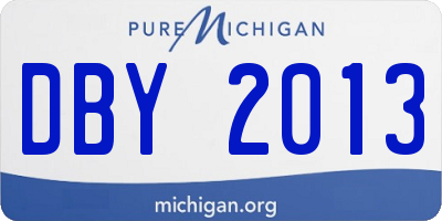 MI license plate DBY2013