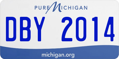 MI license plate DBY2014