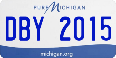MI license plate DBY2015