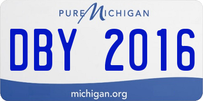 MI license plate DBY2016