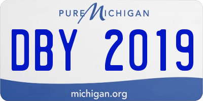MI license plate DBY2019