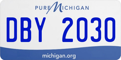 MI license plate DBY2030