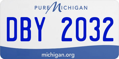 MI license plate DBY2032