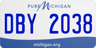 MI license plate DBY2038