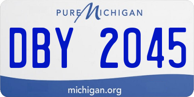MI license plate DBY2045