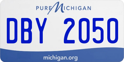 MI license plate DBY2050