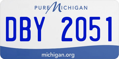 MI license plate DBY2051