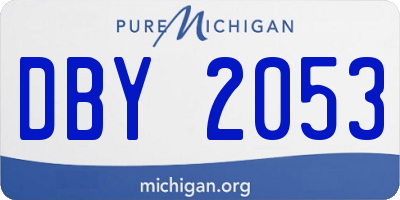 MI license plate DBY2053