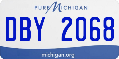 MI license plate DBY2068