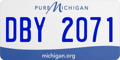 MI license plate DBY2071