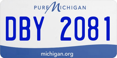 MI license plate DBY2081