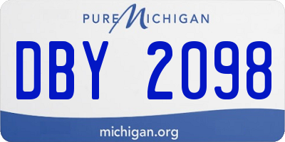 MI license plate DBY2098