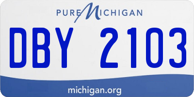 MI license plate DBY2103